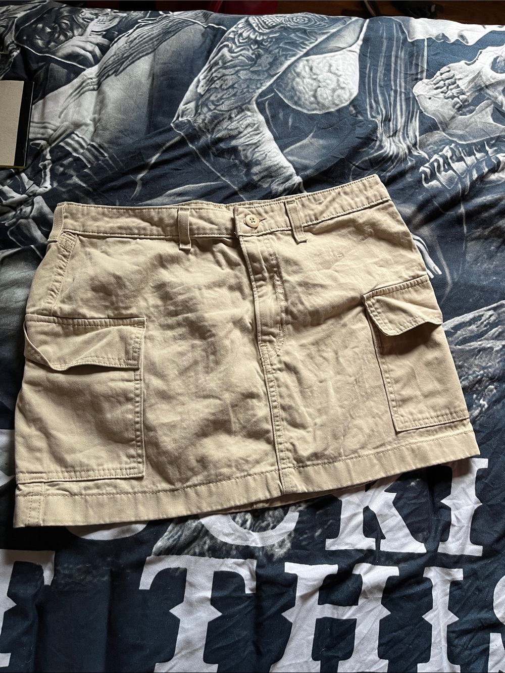 Levi's Beige Cotton Cargo Mini Skirt